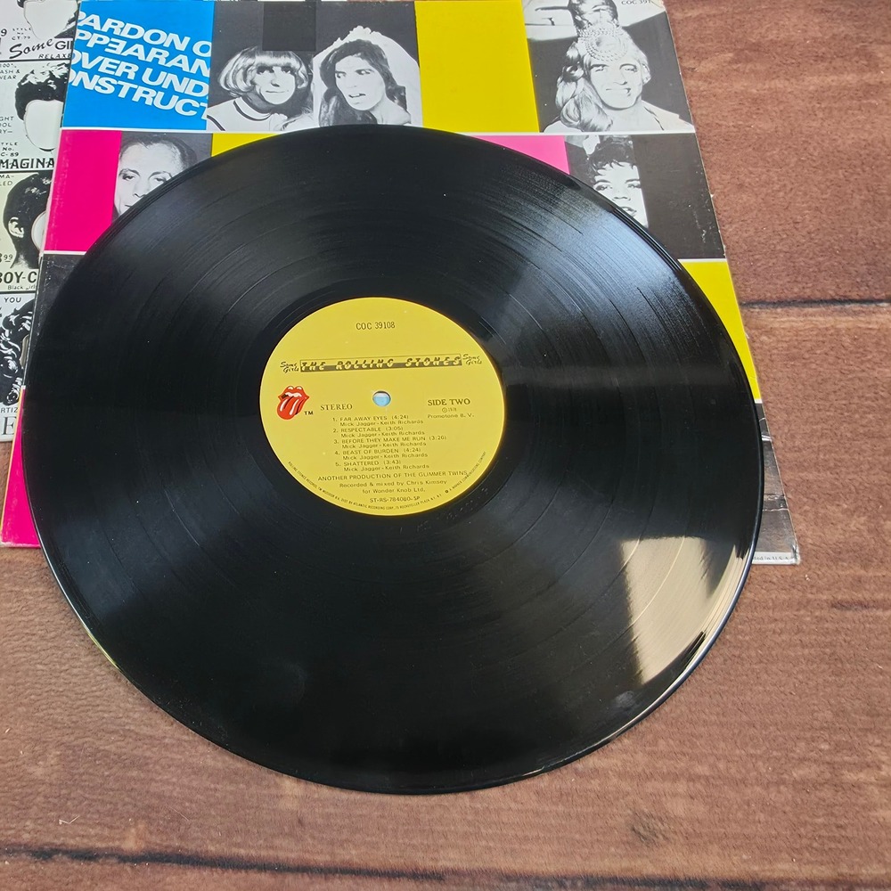 Rolling Stones Some Girls Vinyl LP 12" Black Good Die-Cut Celebrity Cover 1978